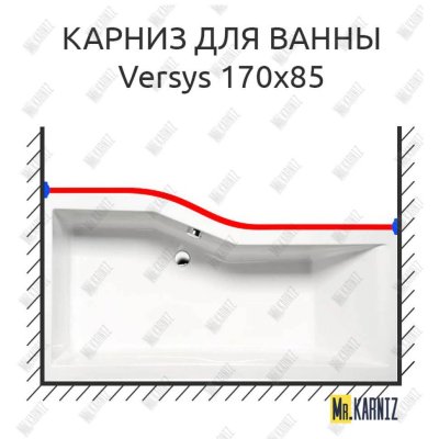 Карниз для ванны Alpen Versys Передний борт 170х85 Усиленный 20 мм MrKARNIZ