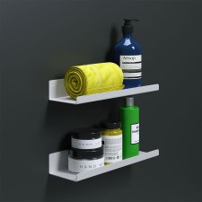 Настенные навесные полки для ванной комнаты 30x9x5 Белые - 2 шт