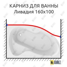 Карниз для ванны Mirsant Ливадия Передний борт 160х100 Усиленный 20 мм MrKARNIZ