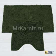 Комплект ковриков для ванной и туалета Люкс зеленый