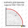 Карниз для ванны Akrilan Laguna Vitel 150х150 Усиленный 20 мм MrKARNIZ фото 1