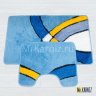 Комплект ковриков для ванной и туалета Мозаика синий фото 1