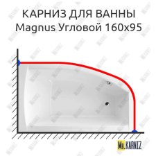 Карниз для ванны Excellent Magnus Угловой 160х95 Усиленный 20 мм MrKARNIZ