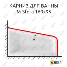 Карниз для ванны Excellent M-Sfera 160х95 Усиленный 20 мм MrKARNIZ