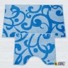 Комплект ковриков для ванной и туалета Узоры гол/синий фото 1